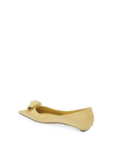 prada flats pointy patent cap toe|prada loop pointed toe flat.